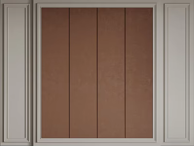 Modern Elegant Wall Paneling Interior Design With Brown Panels And White Frames 3d model