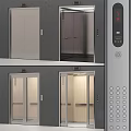 Modern Public Facility Elevator Design With Glass Doors And Control Panel 3d model