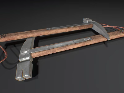 Sturdy Metal And Wooden Hardware Tool Bracket With Secure Fastening Design 3d model