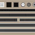 Various Styles Of Air Conditioner Vents With Rectangular Grille And Round Covers