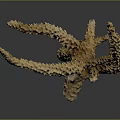 Golden Bird Sculpture With Outstretched Textured Wings And Abstract Design On Dark Background