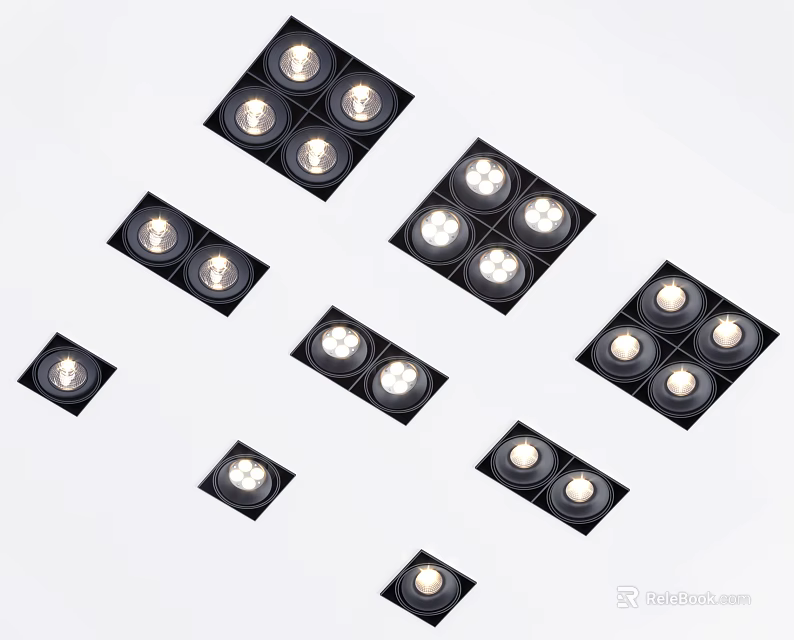 Modern LED Downlights And Spotlights For Home Ceiling Interior Lighting With Various Sizes 3d model