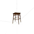 Solid Wood Square Seat Stool With Simple Design And Brown Finish
