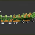 Caterpillar Shaped Green And Orange Toy Train With Colorful Carriages For Kids