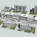 Modern Office Building Complex With Contemporary Design Spacious Layout And Multiple Structures 3d model