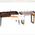 Two Stylish Foosball Tables With Black Metal And Wooden Legs For Recreational Use