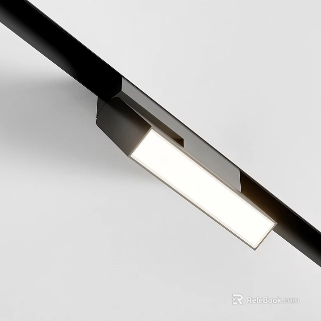 Modern Downlight Spotlight Fixture With Sleek Black Frame And Bright White Lighting 3d model 