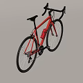 Red Road Bike With Black Handlebars Green Seat And Water Bottle Cage