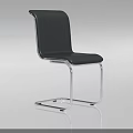 Modern Black Leather Single Chair With Sleek Chrome Metal Frame Design