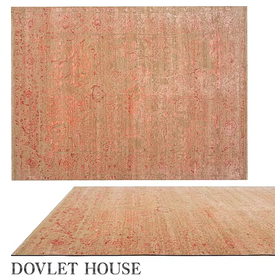 Elegant Beige Square Carpet With Coral Intricate Traditional Patterns And Soft Texture 3d model