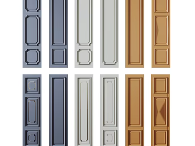Various Stylish Wall Paneling Designs With Different Colors And Wood Textures 3d model