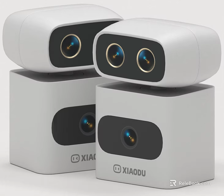 Xiaodu Smart Machine With Dual Cameras And Modern White Design 3d model