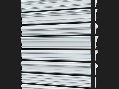 White Layered Corner Trim with Horizontal Lines for Interior Decoration 3d model
