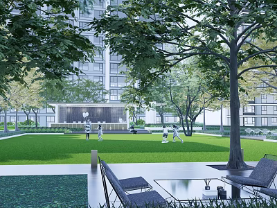 Modern Pergola Design In Outdoor Garden With Green Lawn And Trees 3d model
