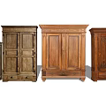 Vintage Solid Wood Console And Side Cabinets With Intricate Carvings And Storage Drawers