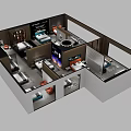 Birds Eye View of Modern Interior Layout With Multiple Rooms and Furniture Arrangement
