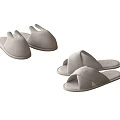Simple Design Light Gray Slippers for Comfortable Home Use 3d model
