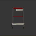 Red Mobile Hydraulic Lift Cart With Metal Frame And Swivel Wheels