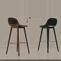 Modern Brown and Black Wooden Bar Stools for Contemporary Home Interior Design