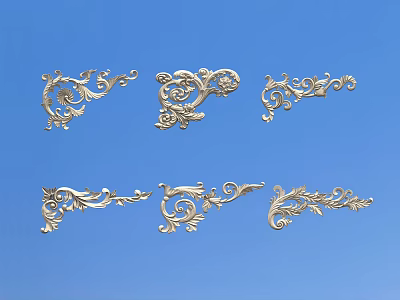 European-style corner flower European-style architectural carving 3d model