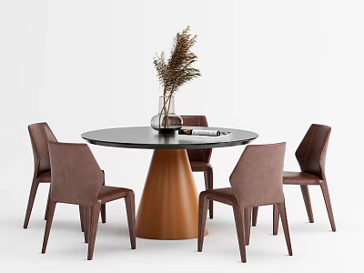 Modern Dining Table and Chair Combination Dining Table and Chair Set 3d model