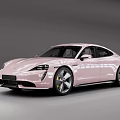 Pink Porsche Electric Sports Sedan Modern Sleek Exterior Design With Four Door