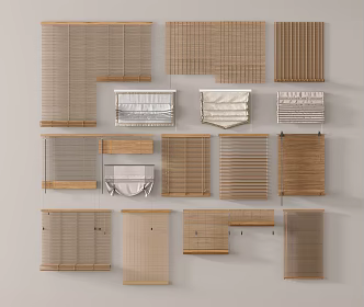 New Chinese Bamboo Curtain Rolling Curtain Roman Curtain Bamboo 3d model