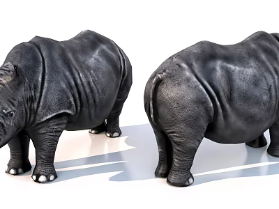 Realistic Black Reptile Models Displaying Side Back Views With Detailed Skin Texture 3d model