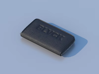 Stylish Black Leather Storage Case With BLVCK Logo For Daily Use 3d model