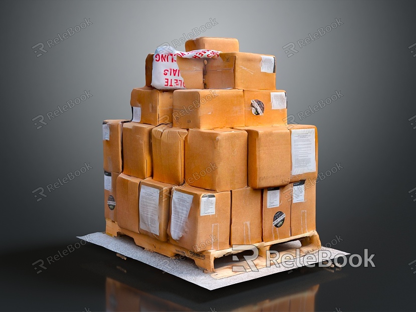 Modern Box Wooden Pallet Cartons model