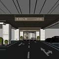 Modern T8 Parking Garage Interior With Directional Arrows Black Car And Plants