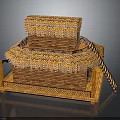 Two Story Traditional Thatched Building With Bamboo Walls Thatched Roof And Wooden Staircase