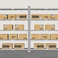 Modern shelf lifting shelf express shelf carton storage rack 3d model