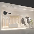 Elegant Modern Clothing Store With Arch Design Display Mannequin And Green Plant