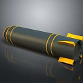Modern Headphone Speaker Design With Black Body Yellow Accents And Cylindrical Structure
