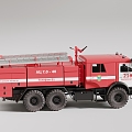 Fire truck rescue vehicle ladder motor vehicle 3d model