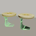 Modern Side Tables with White Tabletop and Silver Black Metal Legs Contemporary Design
