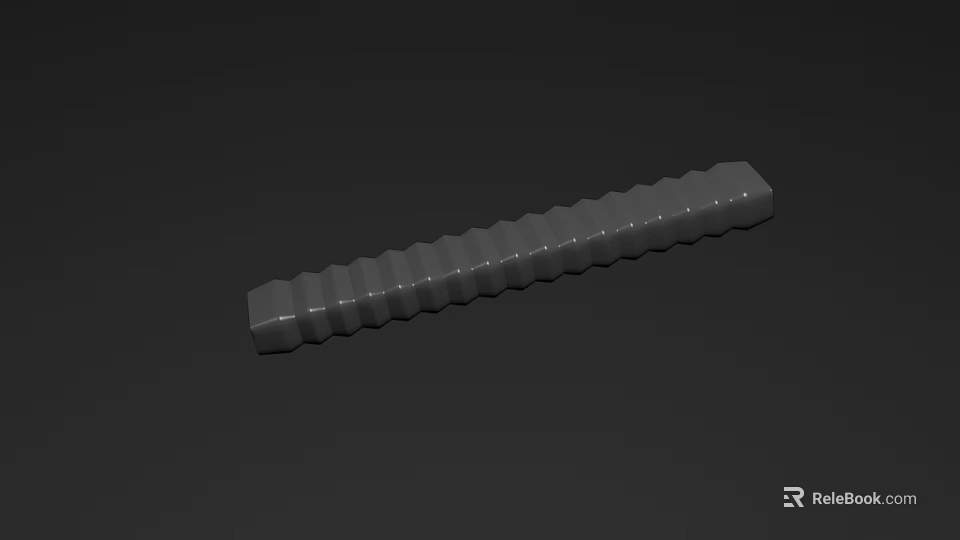 Gray Long Strip Decorative Ornament Piece With Wavy Texture For Home Decor 3d model 