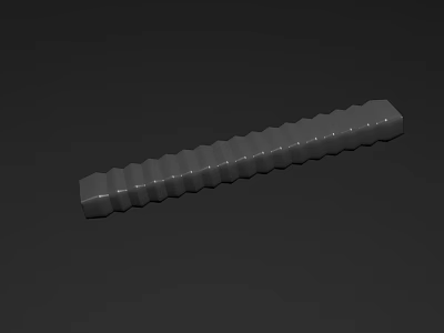 Gray Long Strip Decorative Ornament Piece With Wavy Texture For Home Decor 3d model