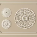 Ornate Ceiling Medallions With Intricate Floral Patterns For Decorative Ceiling Design 3d model