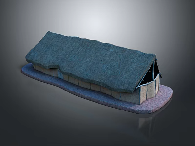 Traditional Thatched House with Rustic Thatch Roof and Solid Base Structure Design 3d model