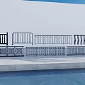 Decorative Metal Railing with Various Ornate Patterns for Poolside Outdoor Area