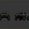 Two Functional Off Road Vehicles With Open Structures 3d model
