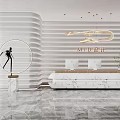Modern Front Office Front Desk 3d model