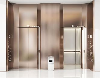 modern elevator hall elevator 3d model