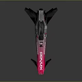Streamlined Pink and Black Race Car with DDD Logo Aerodynamic Features and Reflective Surface