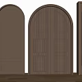 Wooden Hinged Doors with Arched Design and Various Panel Patterns for Interior Spaces 3d model