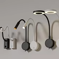Modern Wall Lights With Adjustable Arms And Round Bases For Interior Decoration 3d model
