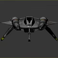 Futuristic Spaceship With Streamlined Gray Body Twin Engines And Red Yellow Markings
