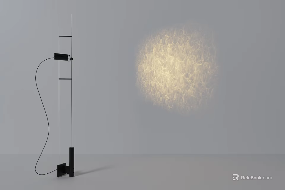 Modern Sauna Shower Area With Minimalist Floor Lamp And Textured Light Design 3d model 